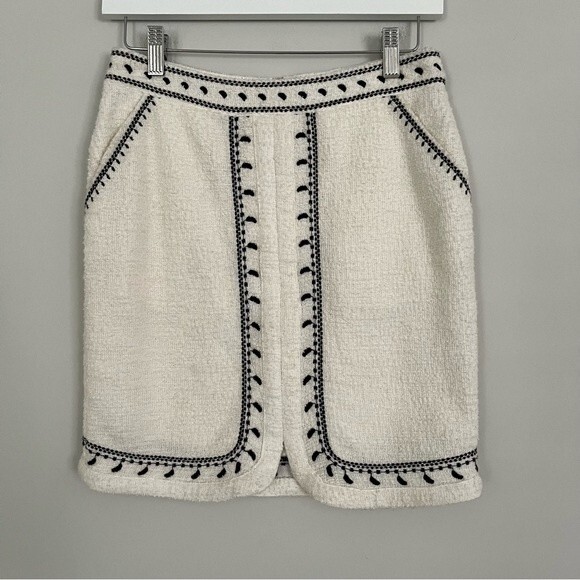 Anthropologie Dolan Left Coast Black and White Textured Mini Skirt, Size XS - Picture 4 of 12